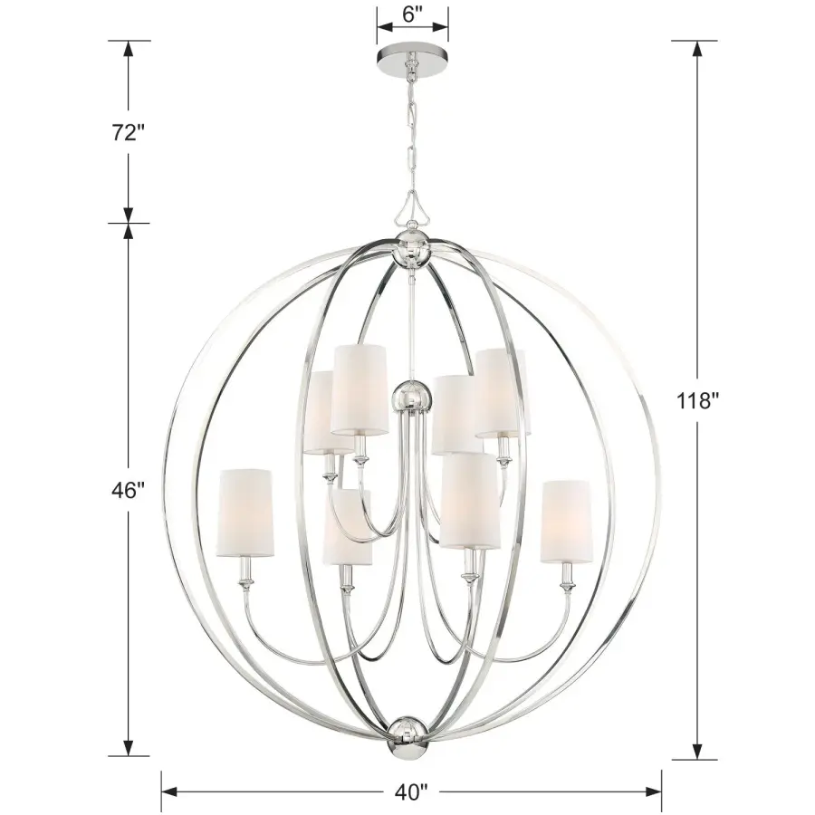 Sylvan 40" Chandelier in Polished Nickel - Image 6