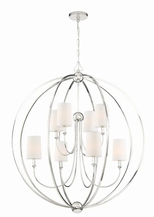 The Libby Langdon-designed Sylvan chandelier combines open-air construction with delicate metalwork for a statement piece that enhances spaciousness while delivering classic elegance and modern refinement.