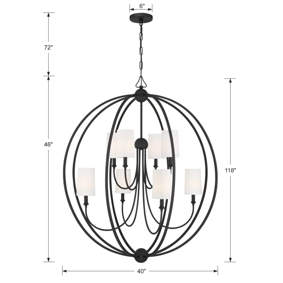 Sylvan 40" Chandelier in Polished Nickel - Image 13