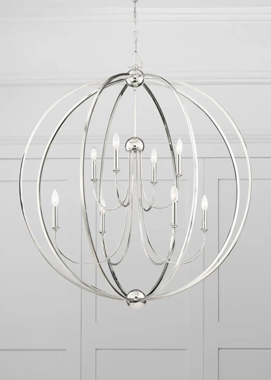 Sylvan 40" Chandelier in Polished Nickel - Image 5