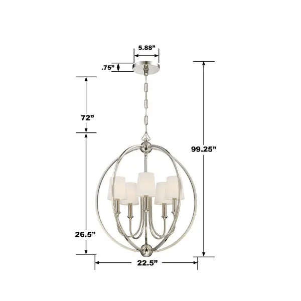 Sylvan 22.5" Chandelier in Polished Nickel - Image 4