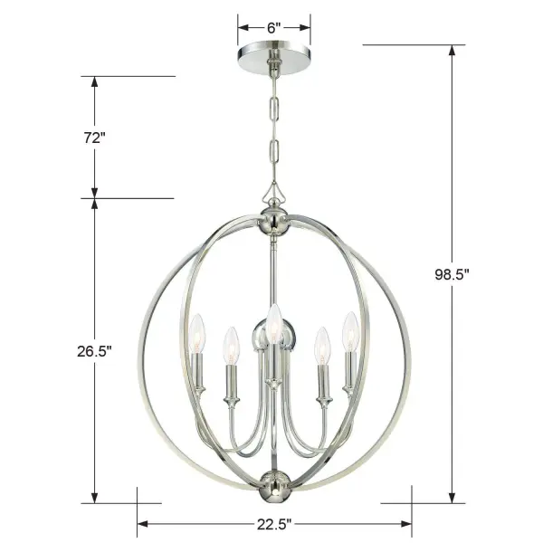 Sylvan 22.5" Chandelier in Polished Nickel - Image 2