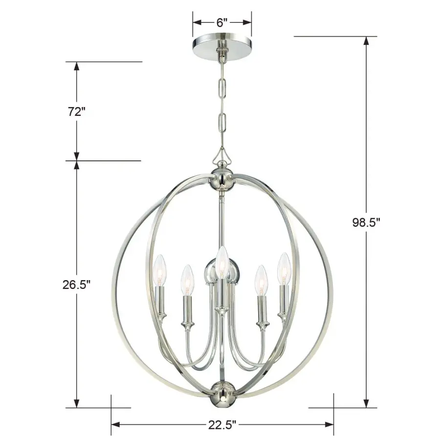 Sylvan 22.5" Chandelier in Polished Nickel - Image 2