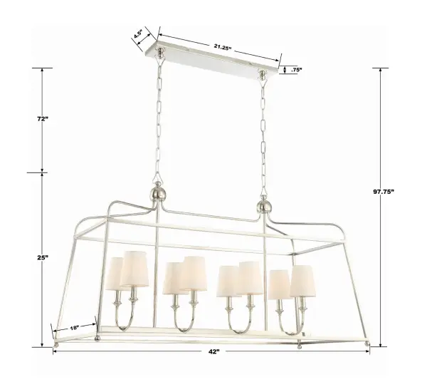Sylvan 42" Linear Chandelier - Image 7