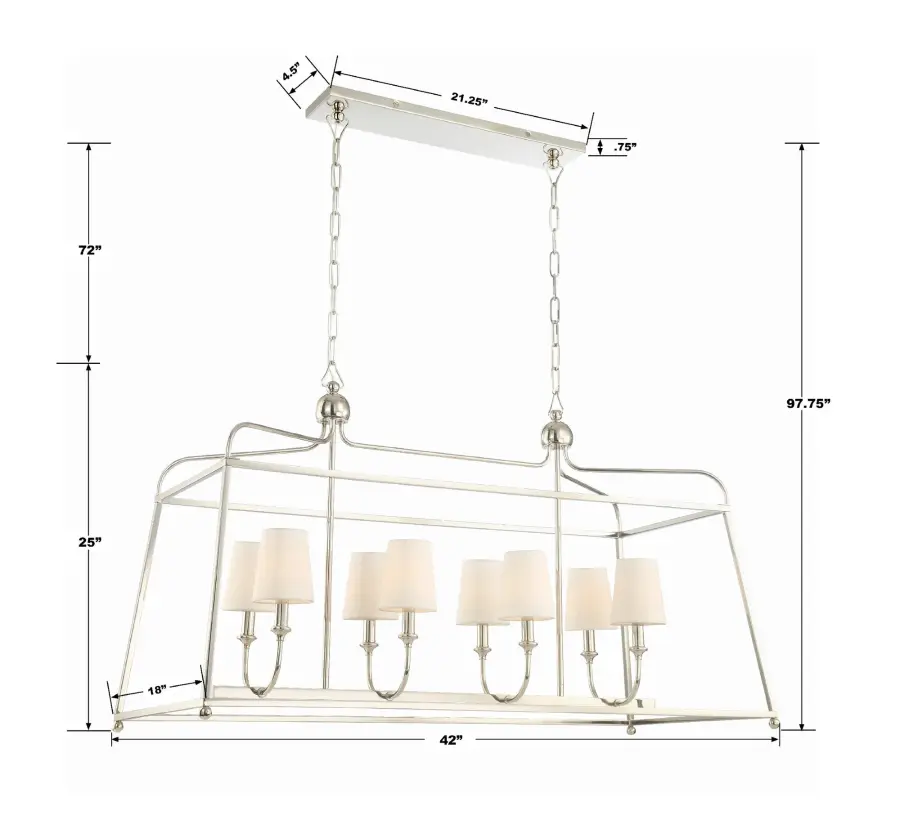 Sylvan 42" Linear Chandelier - Image 7