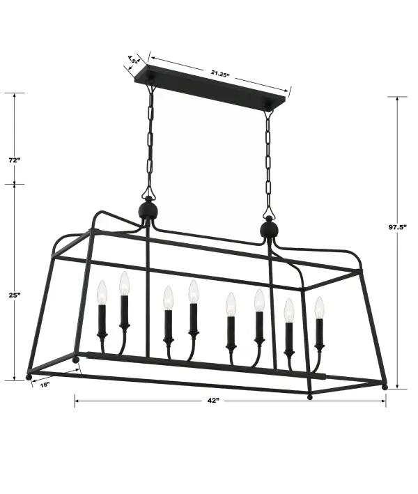 Sylvan 42" Linear Chandelier - Image 11