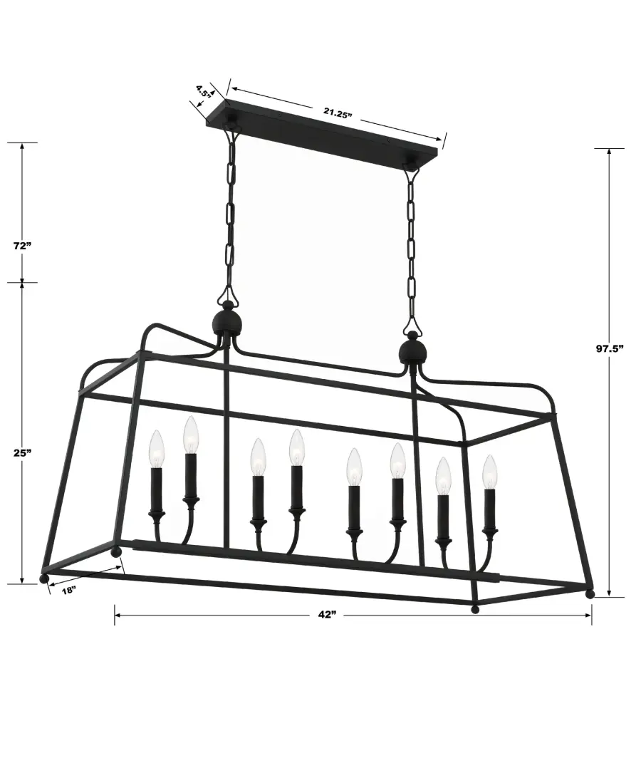 Sylvan 42" Linear Chandelier - Image 11