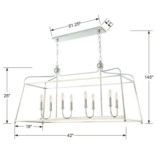 Sylvan 42" Linear Chandelier - Image 5
