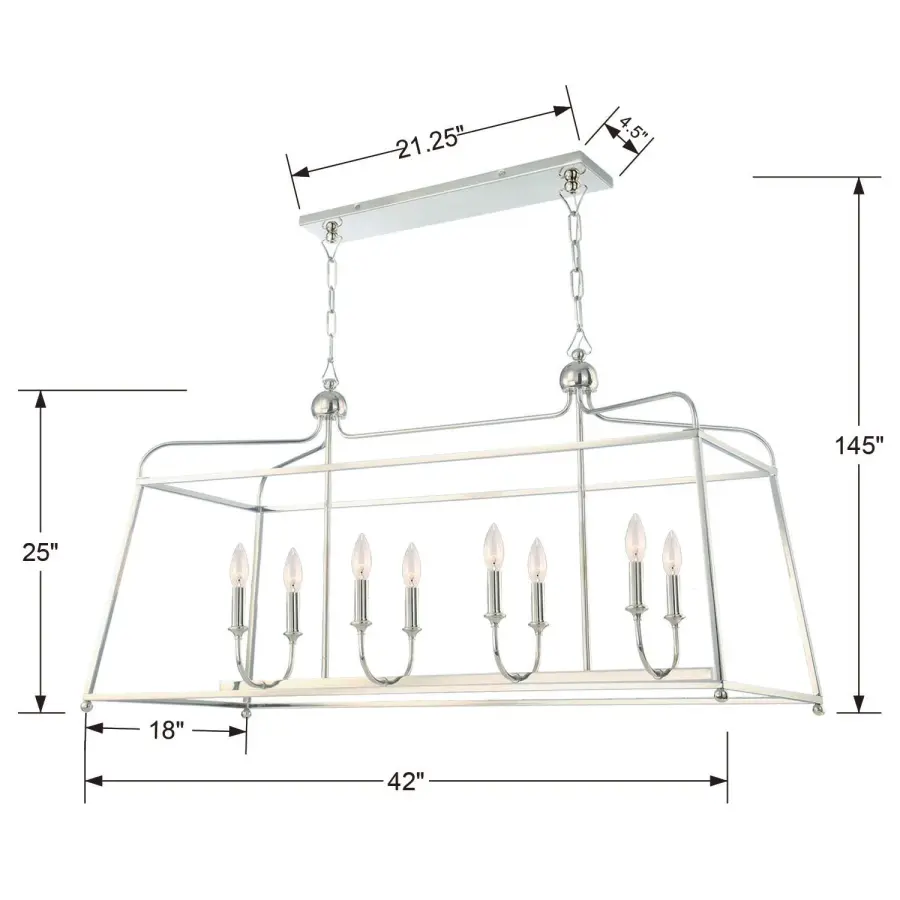 Sylvan 42" Linear Chandelier - Image 5