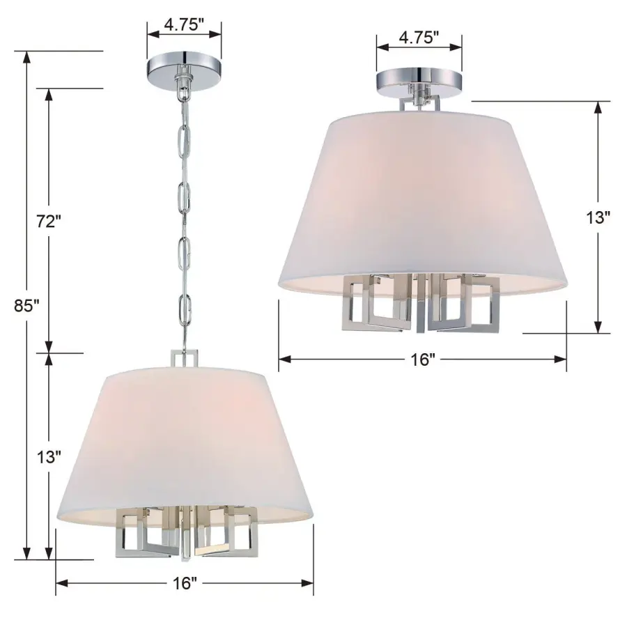 Westwood 16" Semi Flush Mount in Vibrant Gold - Image 12