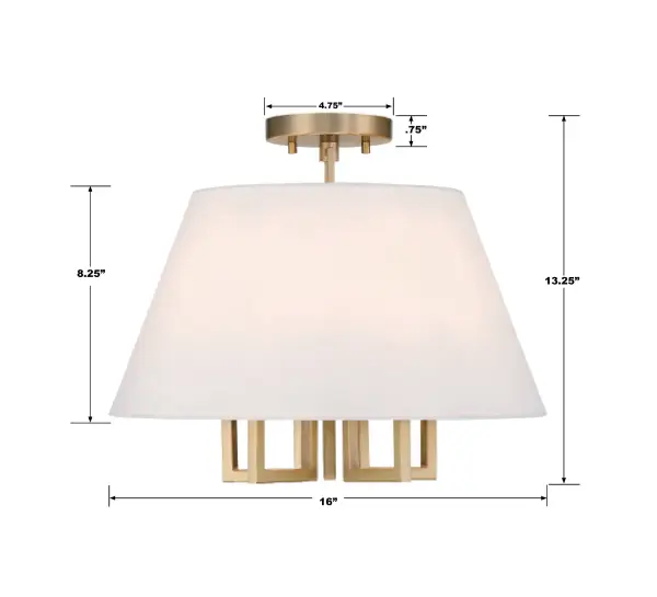 Westwood 16" Semi Flush Mount in Vibrant Gold - Image 6