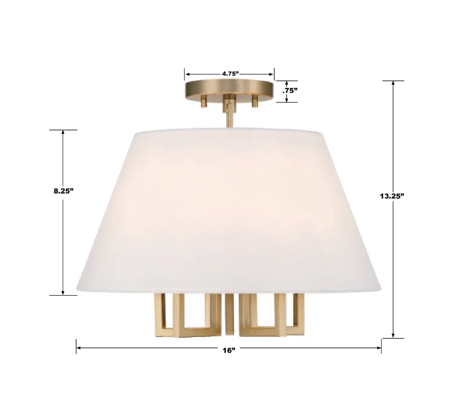 Westwood 16" Semi Flush Mount in Vibrant Gold - Image 6
