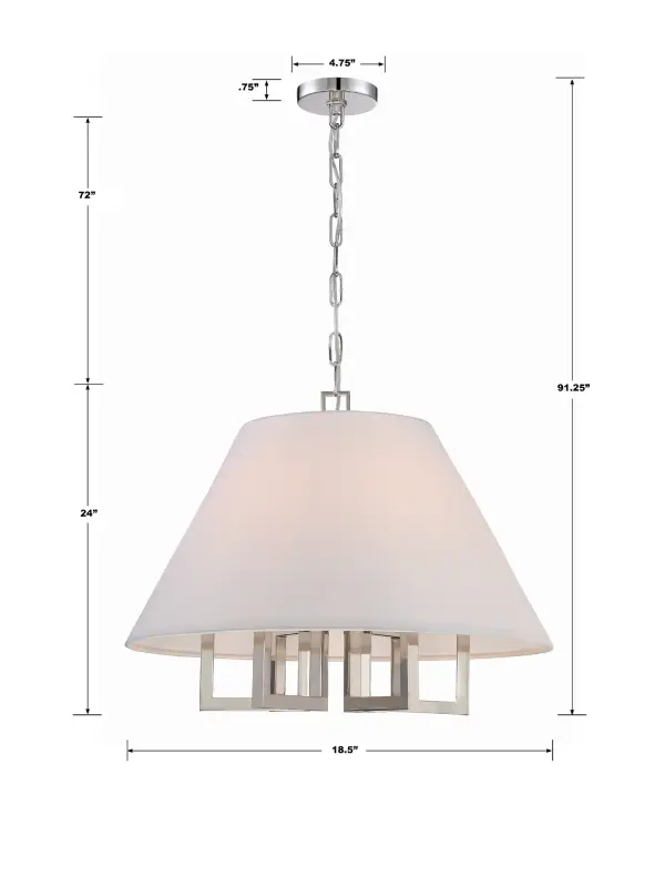 Westwood 24" Chandelier in Polished Nickel - Image 12