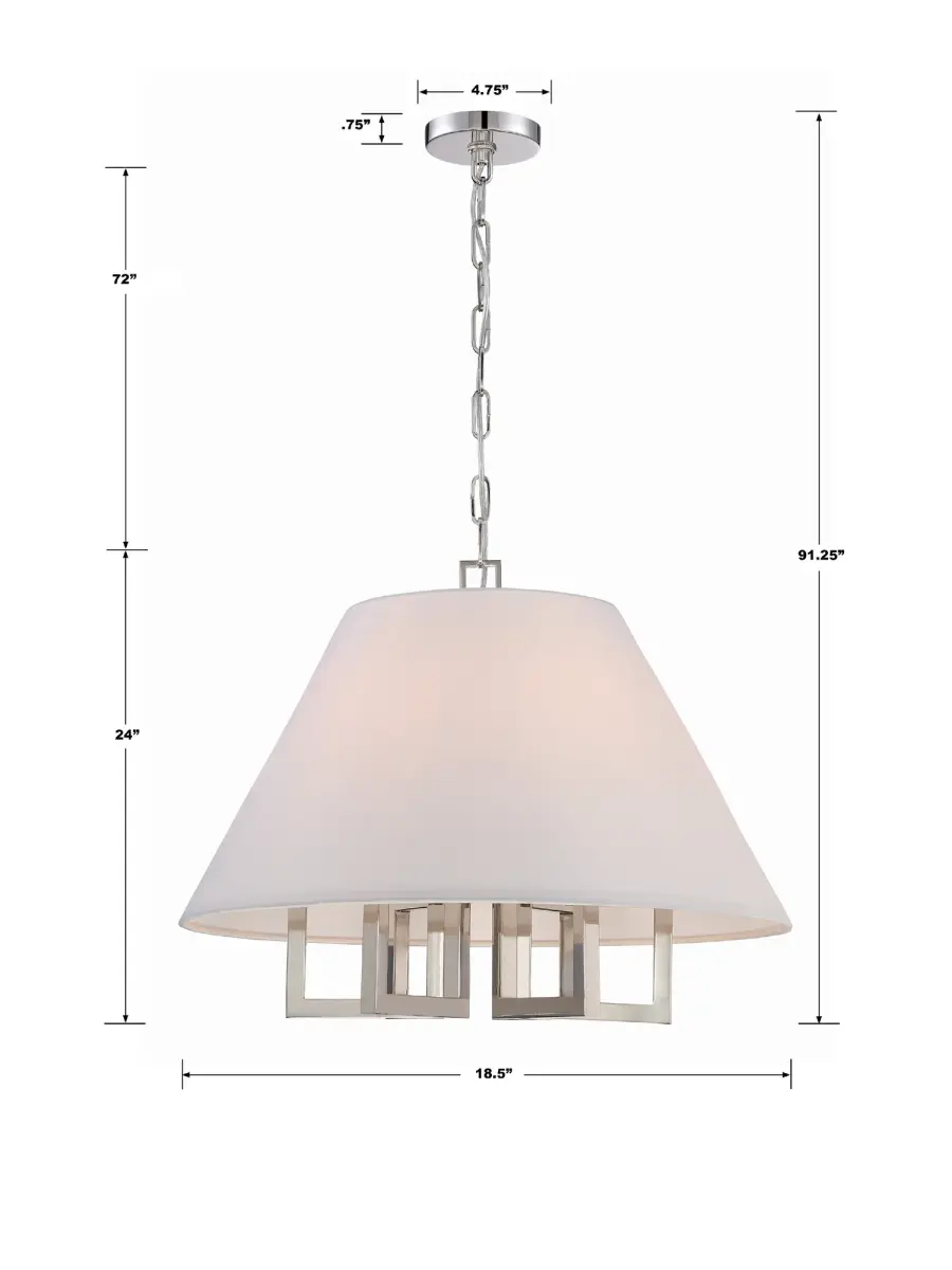 Westwood 24" Chandelier in Polished Nickel - Image 12