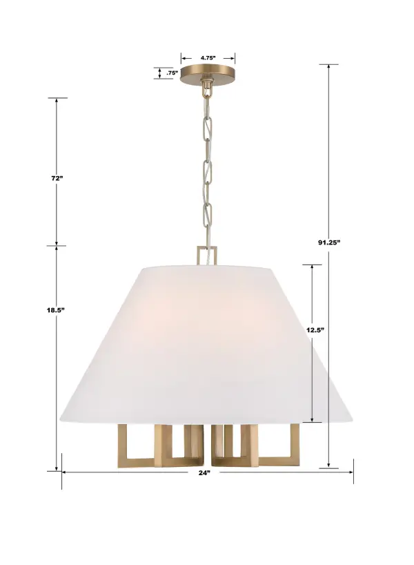 Westwood 24" Chandelier in Polished Nickel - Image 6