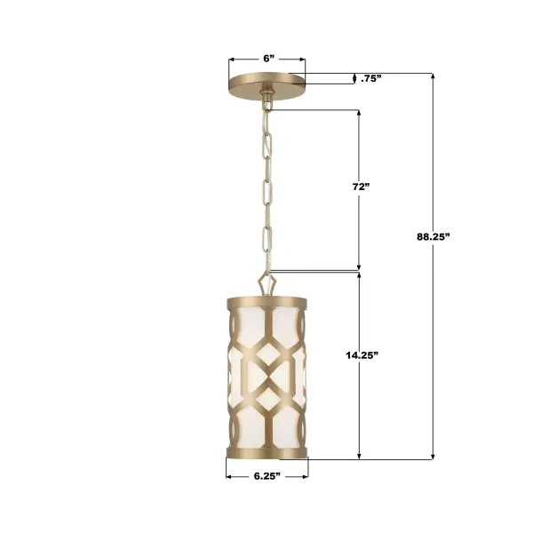 Jennings 6.25" Aged Brass Mini Pendant - Image 5
