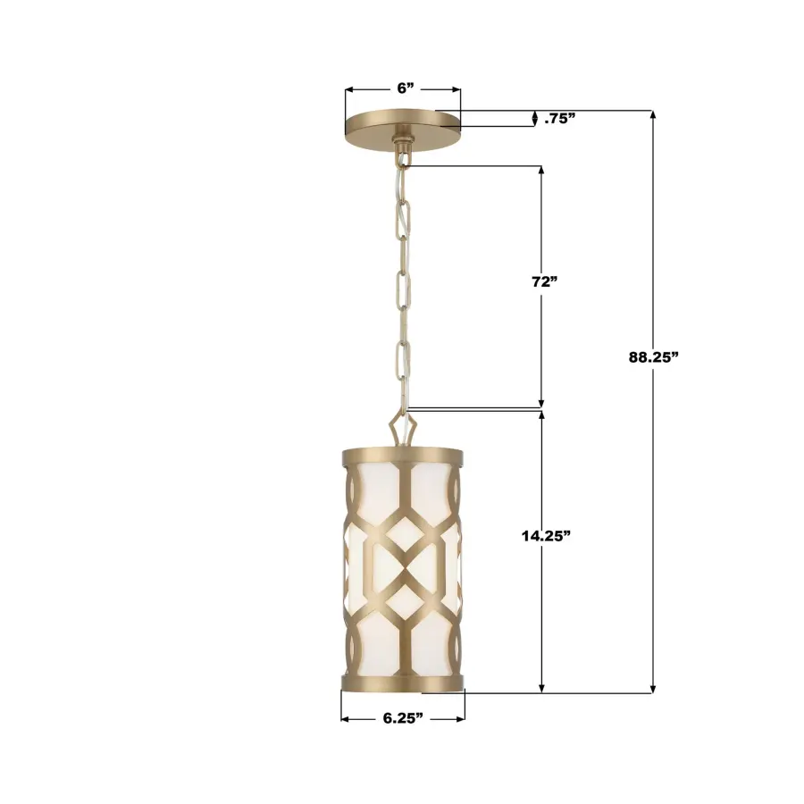 Jennings 6.25" Aged Brass Mini Pendant - Image 5