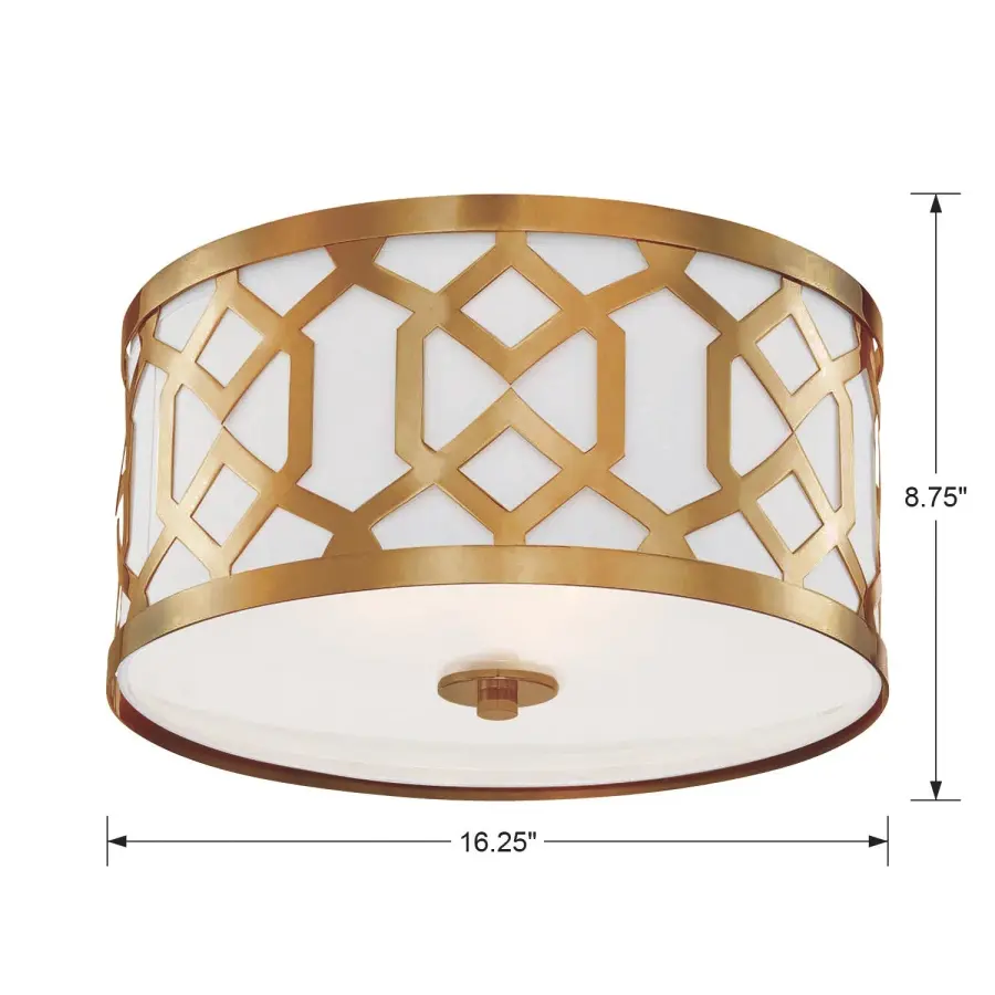 Jennings 16.25" Flush Mount in Aged Brass - Image 6