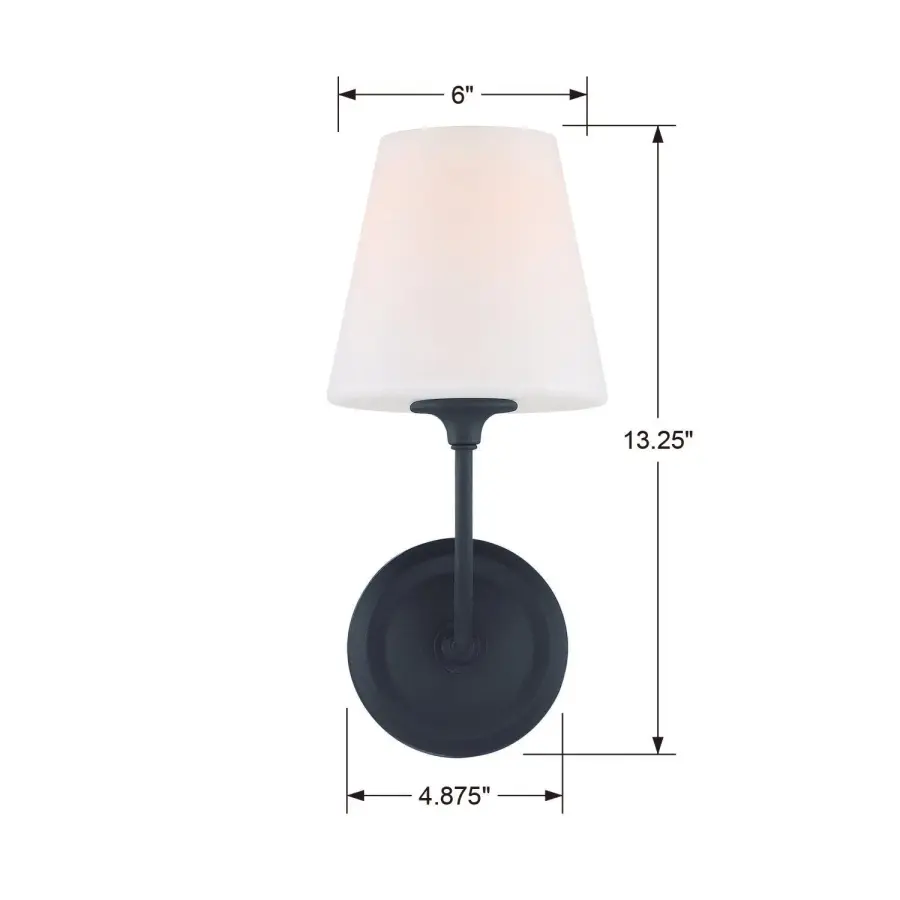 Sylvan 6" Wall Sconce in Black Forged - Image 14