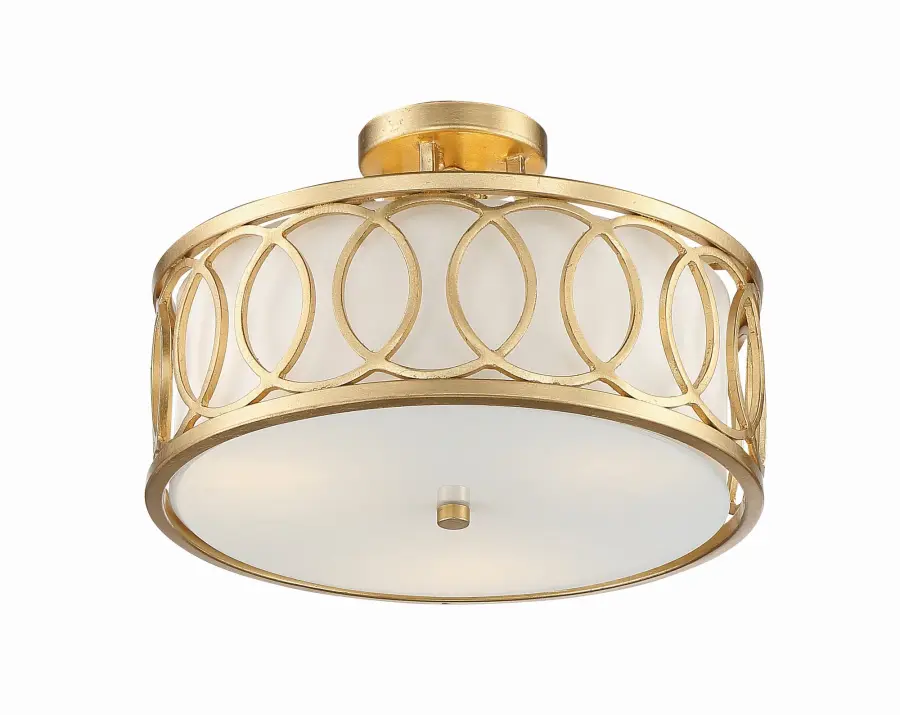 Graham 15" Semi Flush Mount in Antique Gold - Image 2