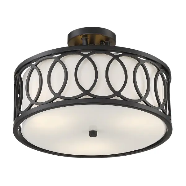 Graham 15" Semi Flush Mount in Antique Gold - Image 11