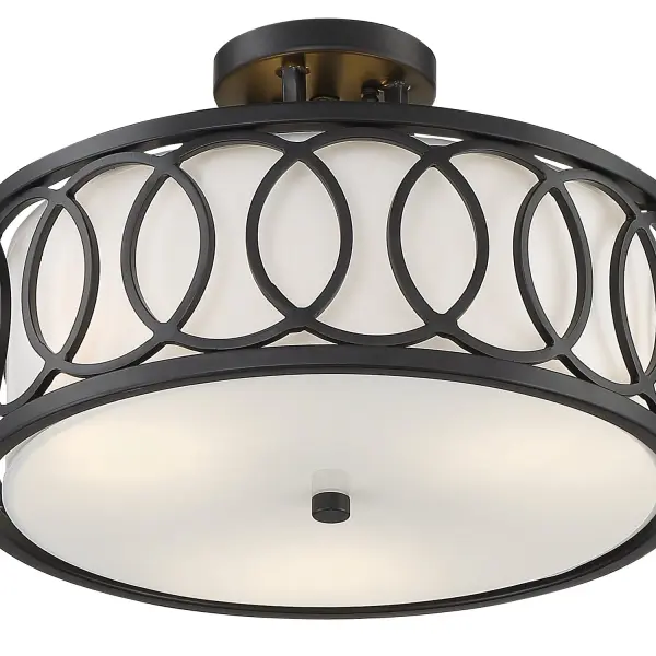 Graham 15" Semi Flush Mount in Antique Gold - Image 12