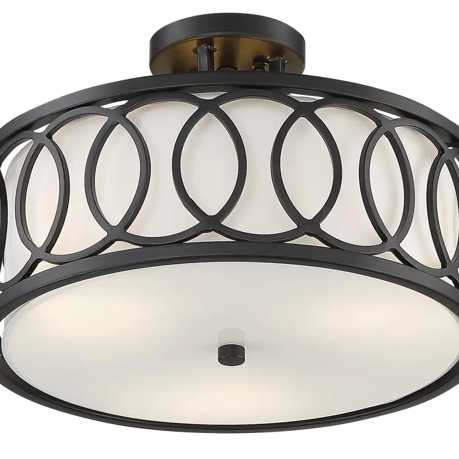 Graham 15" Semi Flush Mount in Antique Gold - Image 12