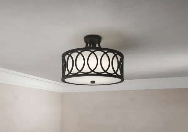Graham 15" Semi Flush Mount in Antique Gold - Image 14