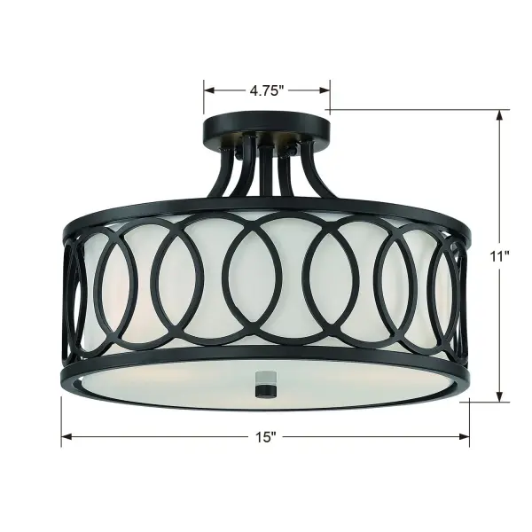 Graham 15" Semi Flush Mount in Antique Gold - Image 15