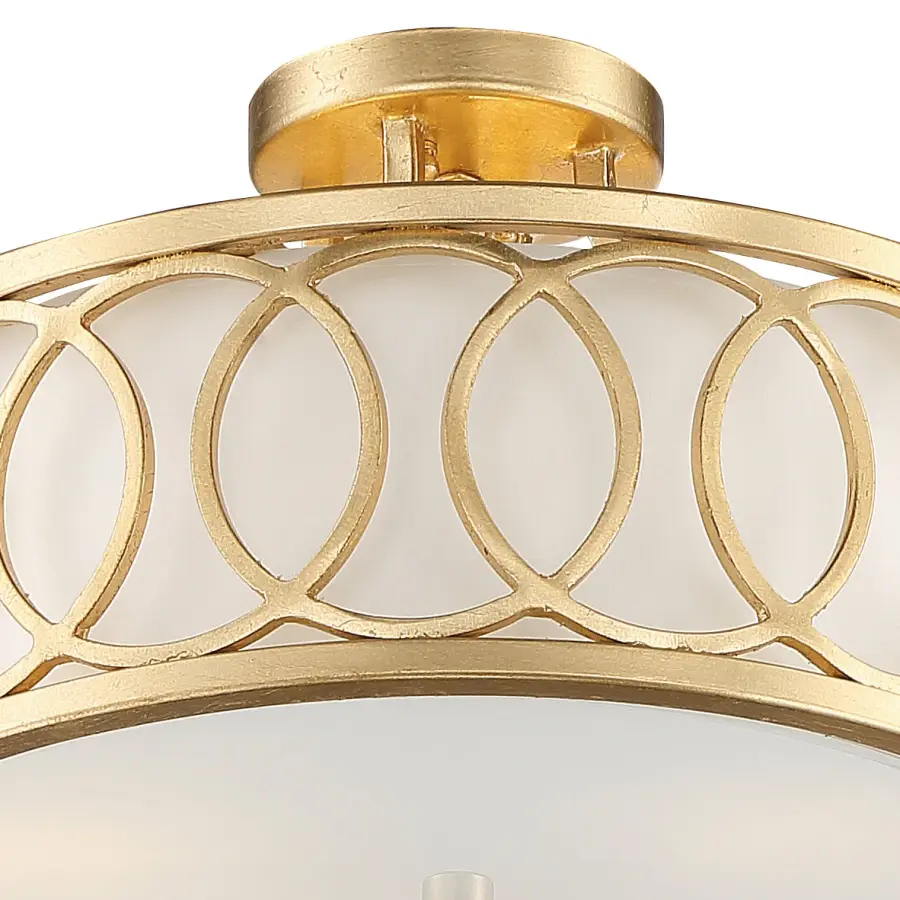 Graham 15" Semi Flush Mount in Antique Gold - Image 3