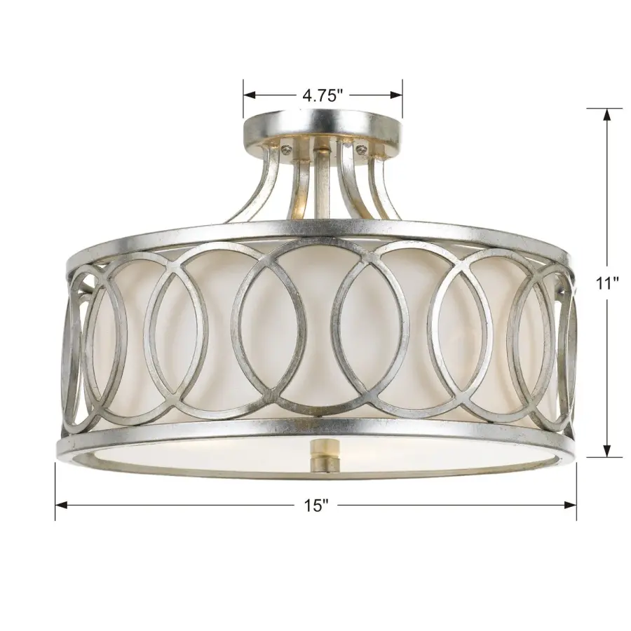 Graham 15" Semi Flush Mount in Antique Gold - Image 22