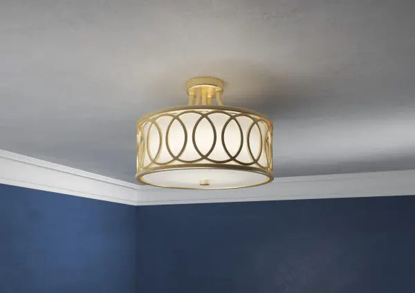 Graham 15" Semi Flush Mount in Antique Gold - Image 5