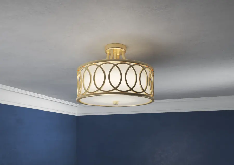 Graham 15" Semi Flush Mount in Antique Gold - Image 5
