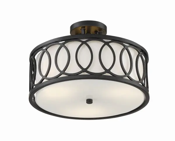 Graham 15" Semi Flush Mount in Antique Gold - Image 10