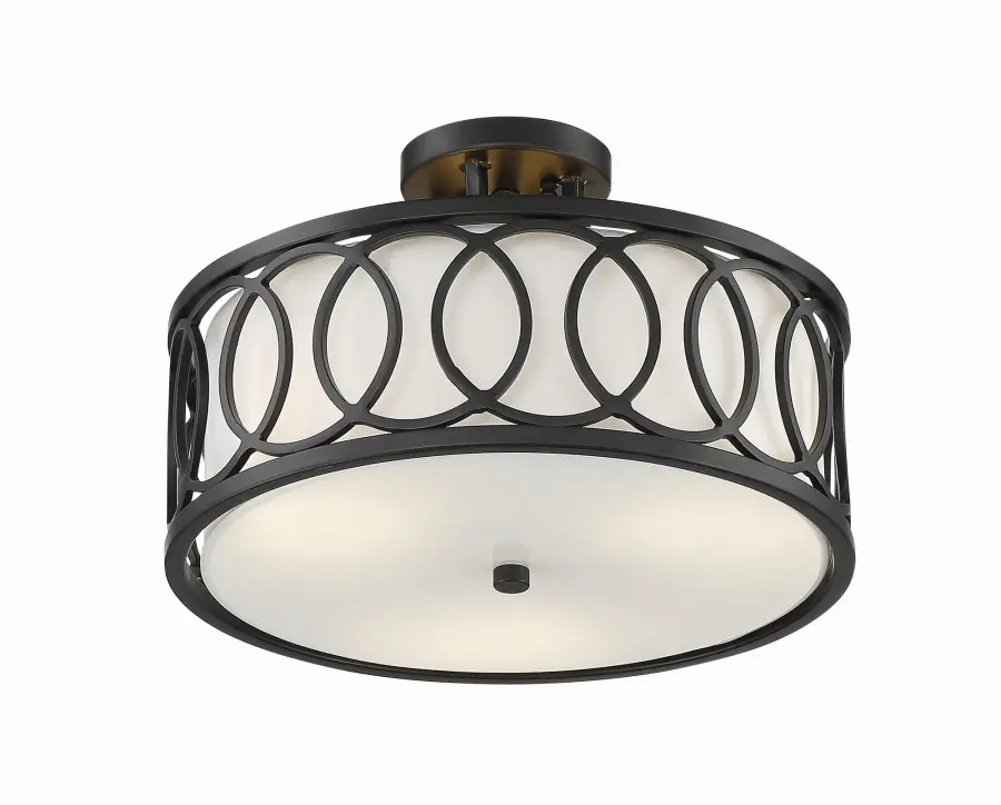 Graham 15" Semi Flush Mount in Antique Gold - Image 10