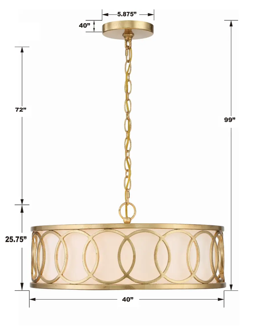 Graham 18" Chandelier in Antique Gold - Image 7