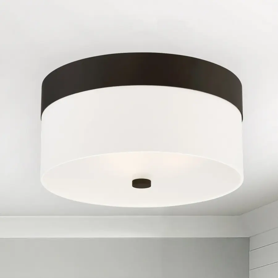 Designer Mid-Century Flush Mount with Soft Diffused Lighting - Image 5