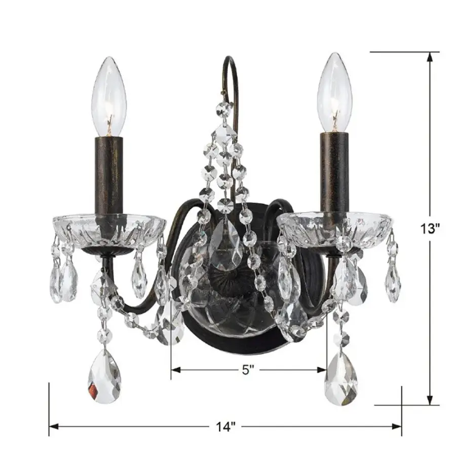 Butler 14" Crystal Sconce - Image 4