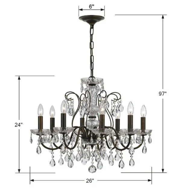 Butler 25.5" Crystal Chandelier - Image 4