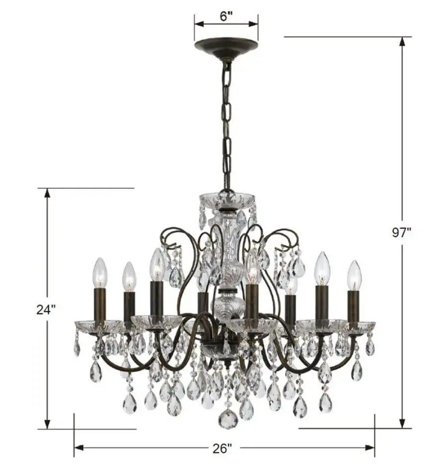 Butler 25.5" Crystal Chandelier - Image 4