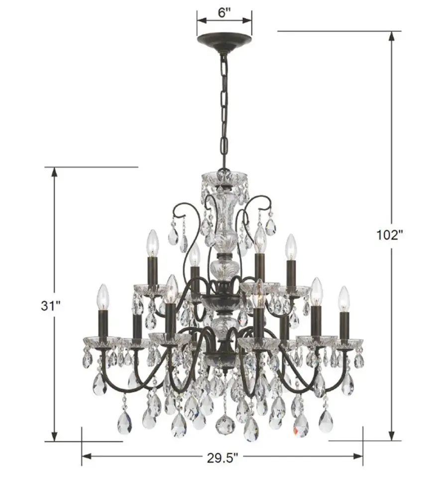 Butler 29" Crystal Chandelier - Image 4