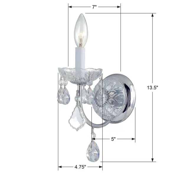 Imperial 4.75" Crystal Wall Sconce - Image 4