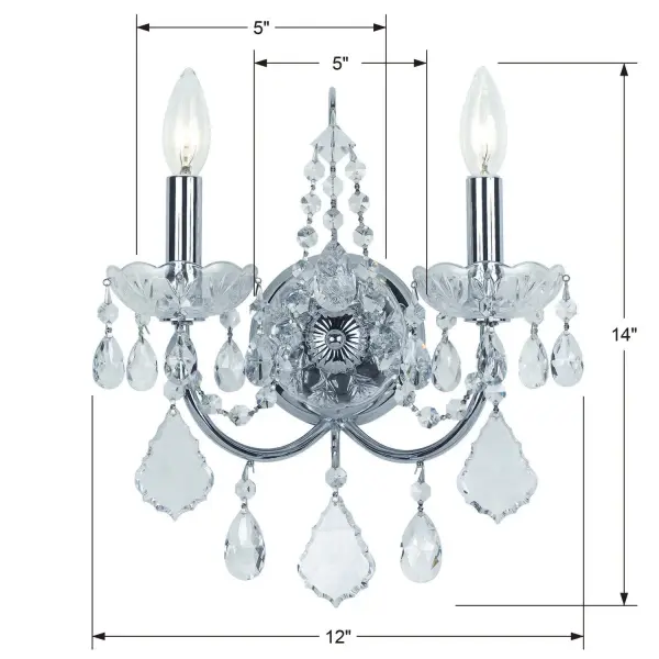 Imperial 12" Crystal Wall Sconce - Image 4