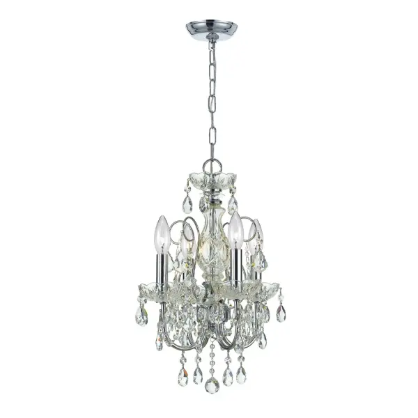 The Imperial 12" Chandelier delivers traditional glamour with cascading crystal swags that catch and reflect light beautifully. Its compact size makes it perfect for smaller spaces that need a touch of luxury without overwhelming the room. - alternate view