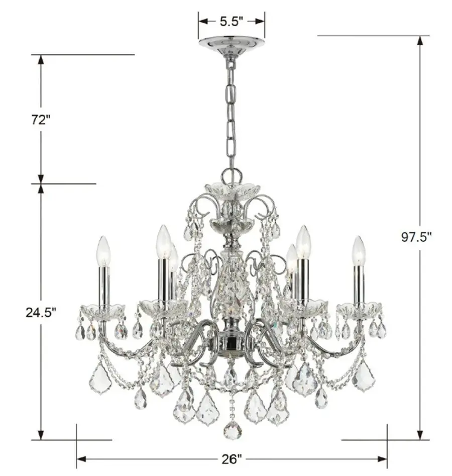 Imperial 26" Crystal Chandelier - Image 4