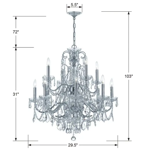 Imperial 29.5" Crystal Chandelier - Image 4