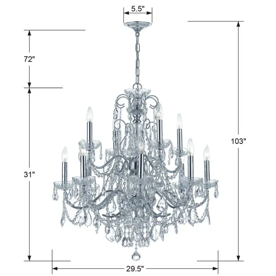 Imperial 29.5" Crystal Chandelier - Image 4