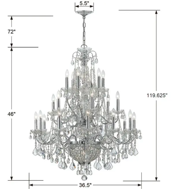 Imperial 36.5" Crystal Chandelier - Image 2