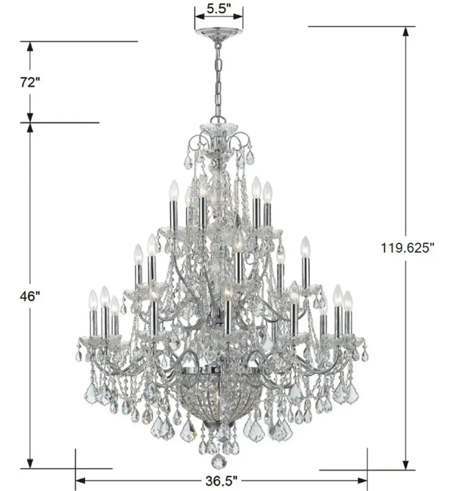 Imperial 36.5" Crystal Chandelier - Image 2