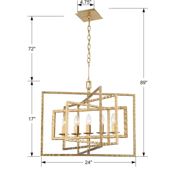 Capri 24" Geometric Chandelier - Image 6